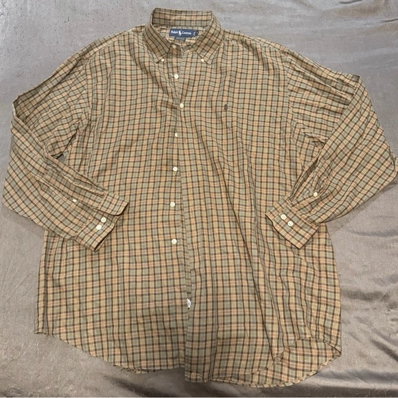 Polo by Ralph Lauren Men's Checkered Shirt - Green and Brown - Picture 1 of 1